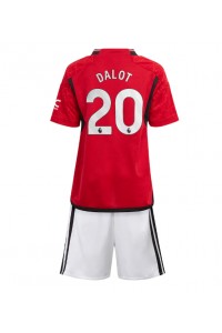 Fotbalové Dres Manchester United Diogo Dalot #20 Dětské Domácí Oblečení 2023-24 Krátký Rukáv (+ trenýrky)